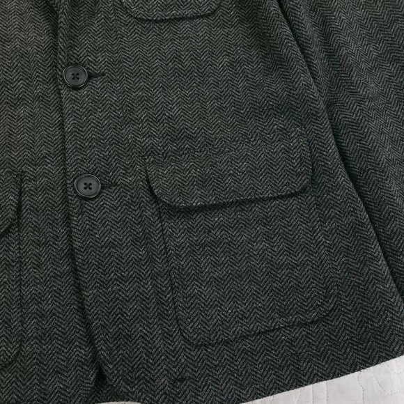 Legendary Goods Wool Blend Blazer Jacket Herringbone Mens Size Medium Gray - Picture 5 of 7
